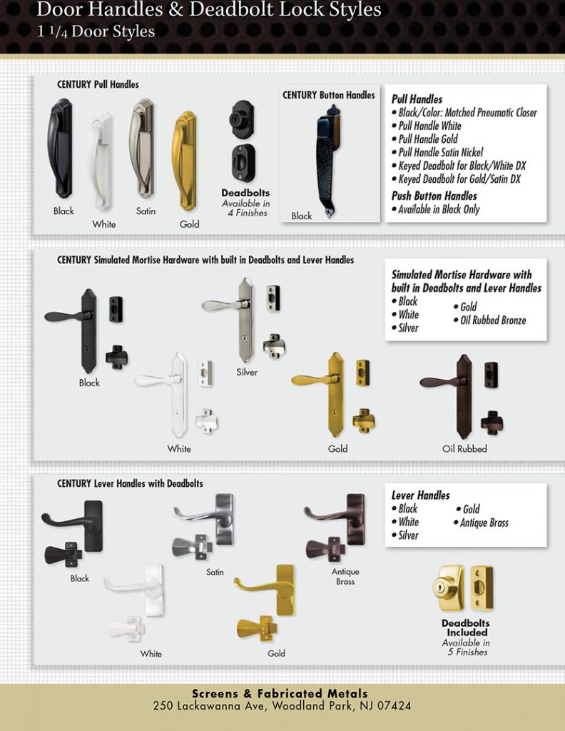 HANDLES & LOCKS – Screens & Fabricated Metals